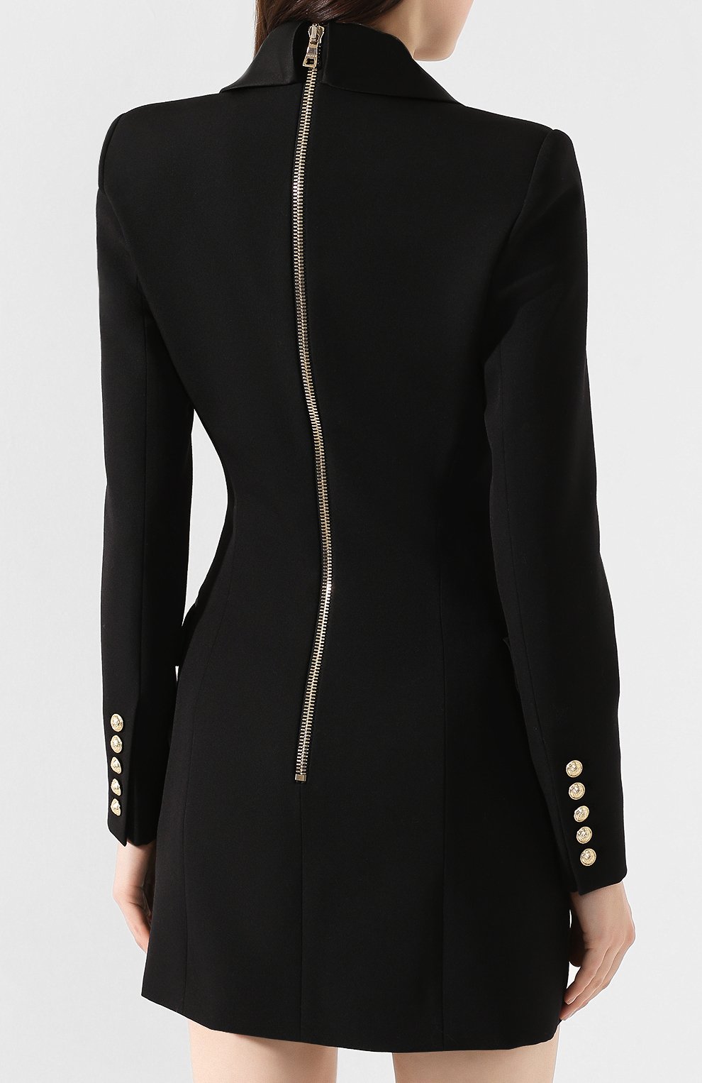 Шерстяное платье BALMAIN черного цвета по цене 199500 руб., арт. TF16224/167L, фото 4 Шерстяное платье BALMAIN, арт. TF16224/167L, фото 4