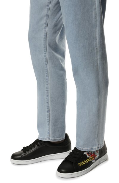 Кожаные кеды boxer DSQUARED2 черного цвета по цене 49950 руб., арт. SNM0175 01504982, фото 3 Кожаные кеды boxer DSQUARED2, арт. SNM0175 01504982, фото 3