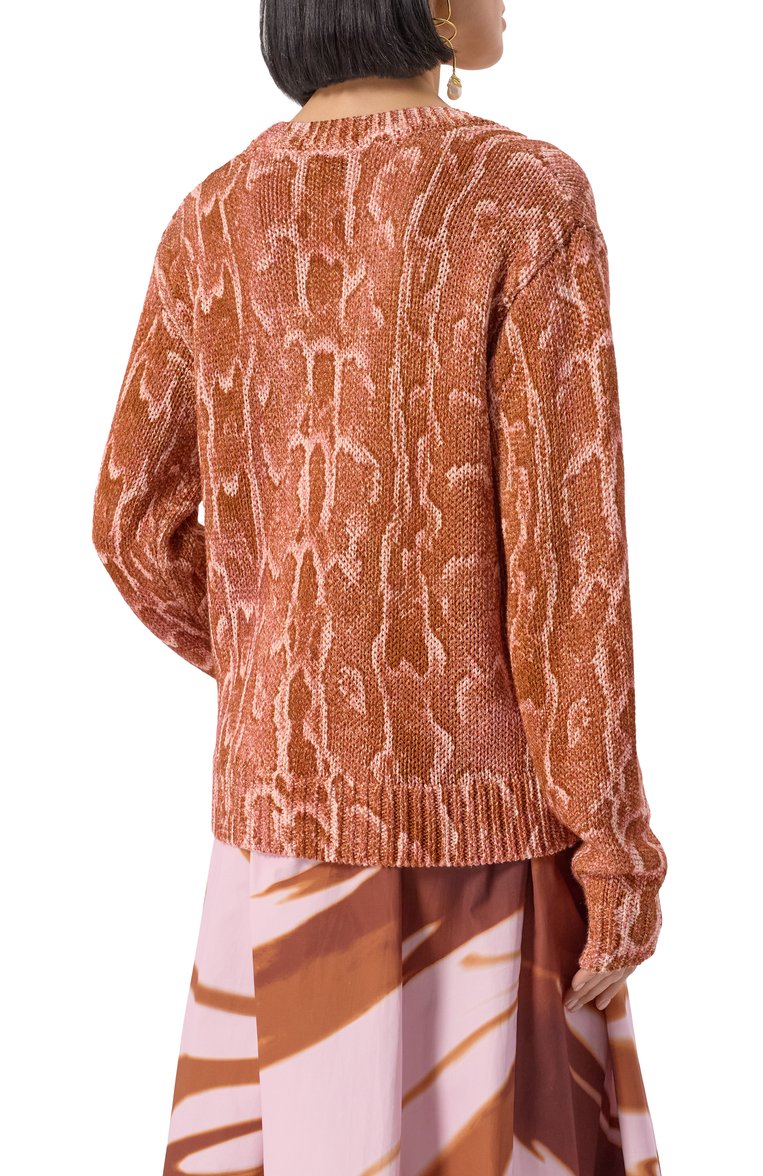 Женский кардиган из вискозы и хлопка DRIES VAN NOTEN темно-розового цвета, арт. 251-011225-1714 | Фото 4 (Материал внешний: Хлопок, Вискоза; Длина (для топов): Стандартные; Рукава: Длинные; Женское Кросс-КТ: кардиган-трикотаж; Застежка: Пуговицы; Стили: Кэжуэл; Автоматизация состава: Проставлено; Автоматизация ТО: Проставлено)