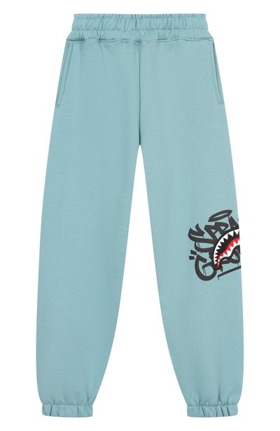 Хлопковые джоггеры SPRAYGROUND, арт. SPY1501GSM0KE/SPRAYGR0UND TAG BAGGY PANTS SM0KE BL