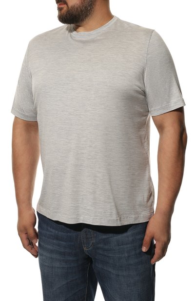 Футболка из шелка и хлопка KIRED серого цвета по цене 35950 руб., арт. WBACI0MW7521501002/64-74, фото 3 Футболка из шелка и хлопка KIRED, арт. WBACI0MW7521501002/64-74, фото 3