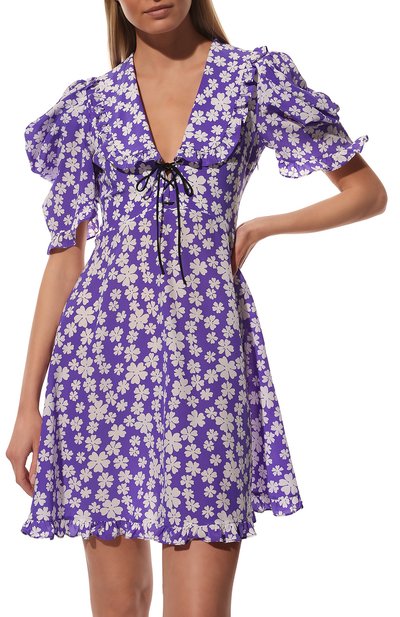 Шелковое платье MIU MIU фиолетового цвета по цене 225000 руб., арт. MF4527-10MA-F02U0, фото 3 Шелковое платье MIU MIU, арт. MF4527-10MA-F02U0, фото 3