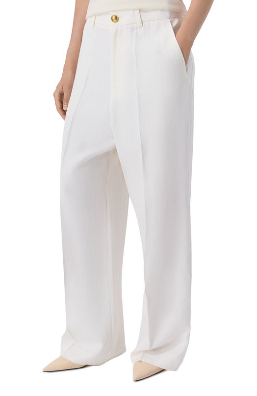Брюки из вискозы и льна P.A.R.O.S.H. D233018G/RAISA26 Белый  D233018G/RAISA26 Фото 3