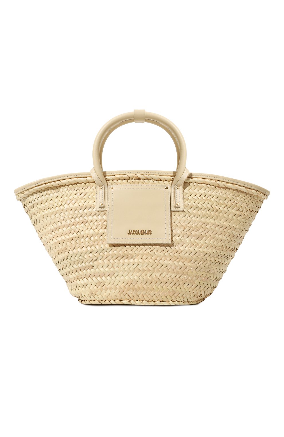 Сумка le panier soleil JACQUEMUS кремового цвета по цене 64800 руб., арт. 23E/223BA045-3060, фото 1 Сумка le panier soleil JACQUEMUS, арт. 23E/223BA045-3060, фото 1