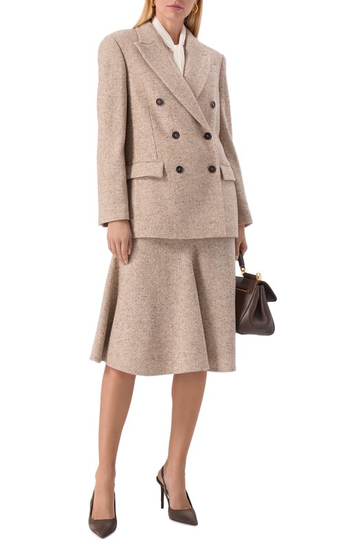 Жакет из шерсти и шелка Brunello Cucinelli MG5307059 Бежевый  MG5307059 Фото 2