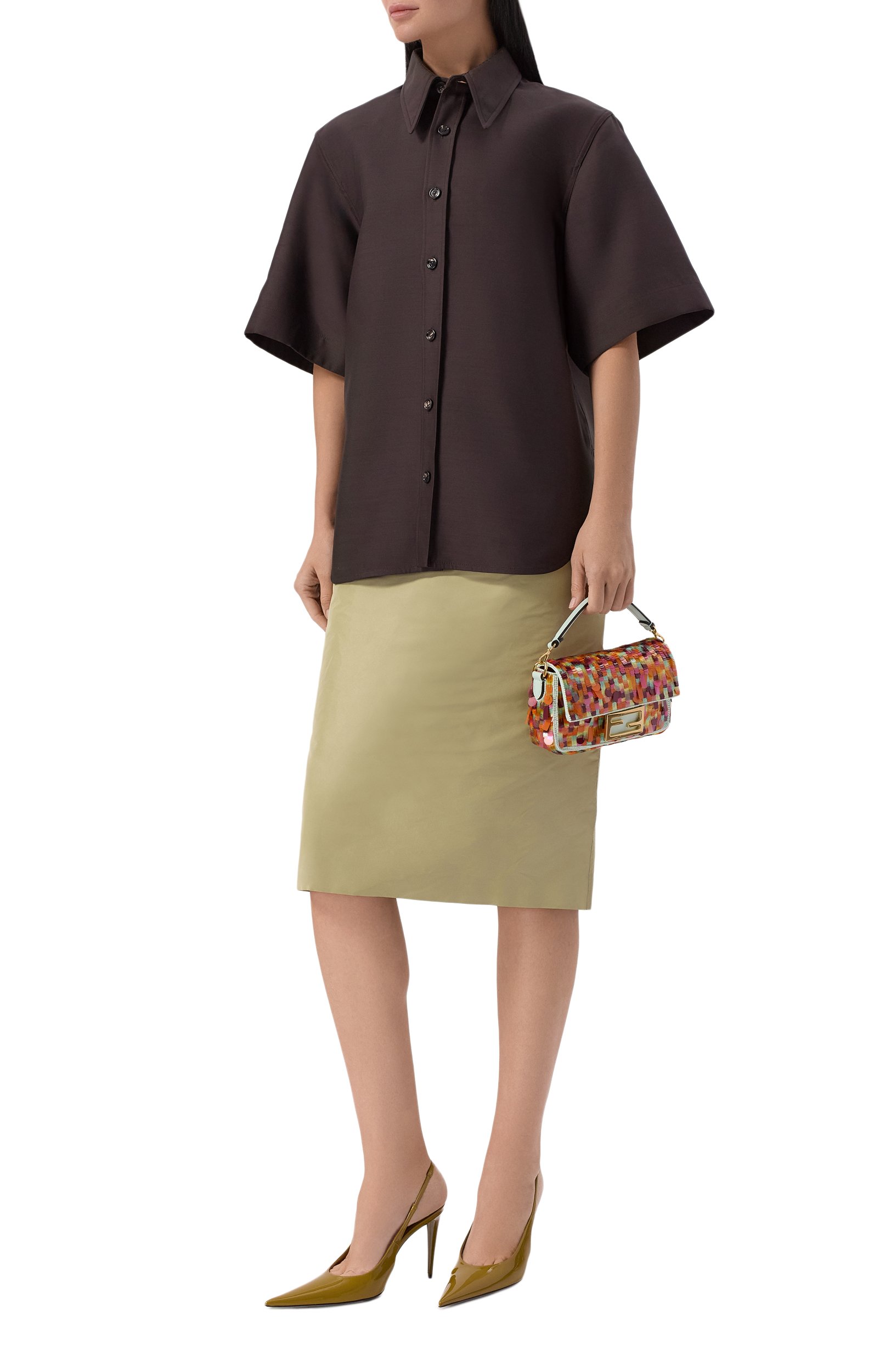 Сумка baguette mini FENDI разноцветного цвета по цене 523500 руб., арт. 8BS017/AY5I, фото 3 Сумка baguette mini FENDI, арт. 8BS017/AY5I, фото 3