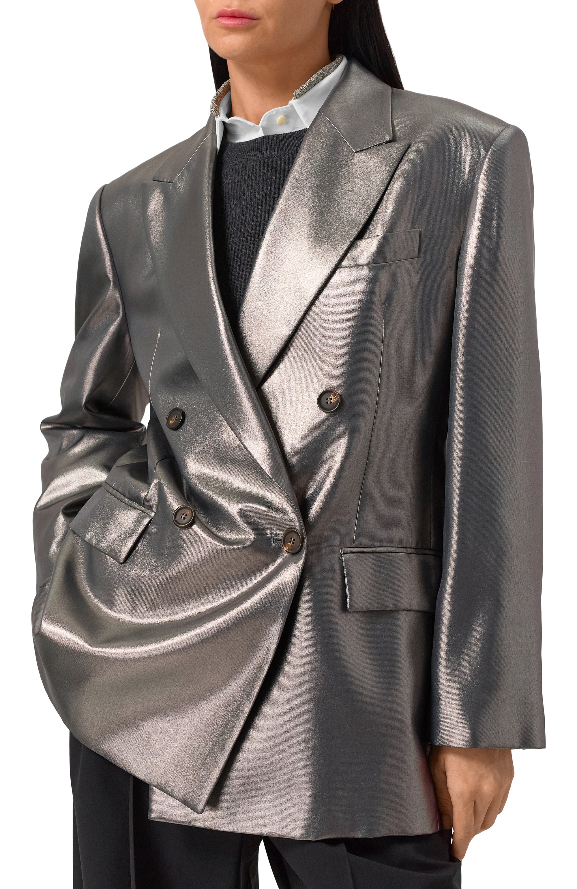 Шелковый жакет BRUNELLO CUCINELLI, арт. MD9997192, фото 3