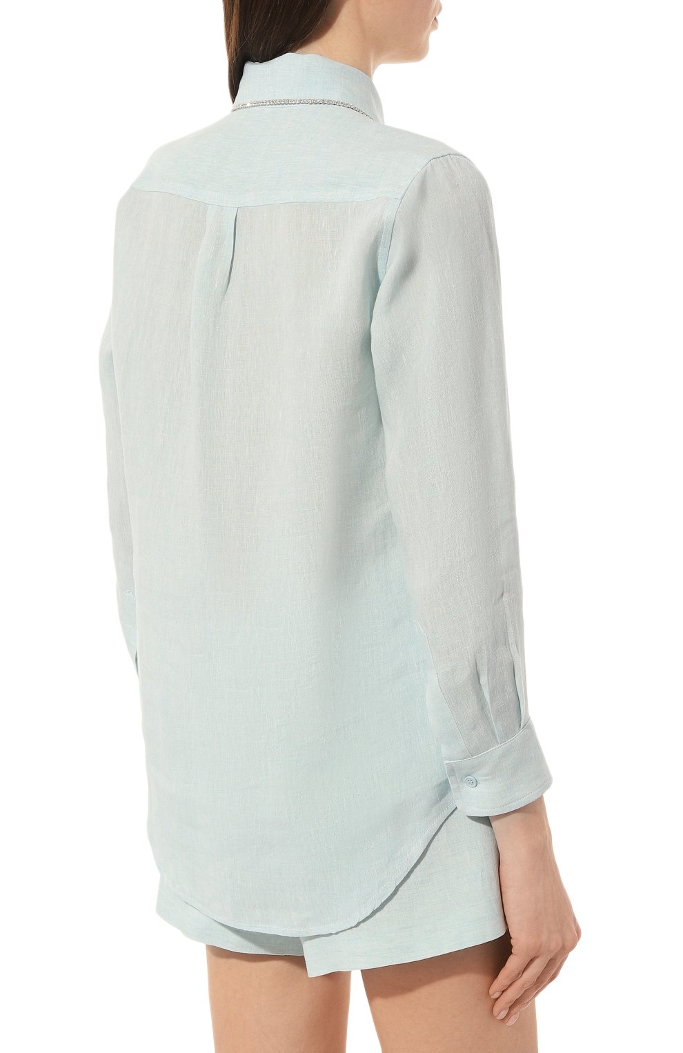 Хлопковая рубашка FORTE DEI MARMI COUTURE светло-голубого цвета по цене 54900 руб., арт. 23SF6106, фото 4 Хлопковая рубашка FORTE DEI MARMI COUTURE, арт. 23SF6106, фото 4