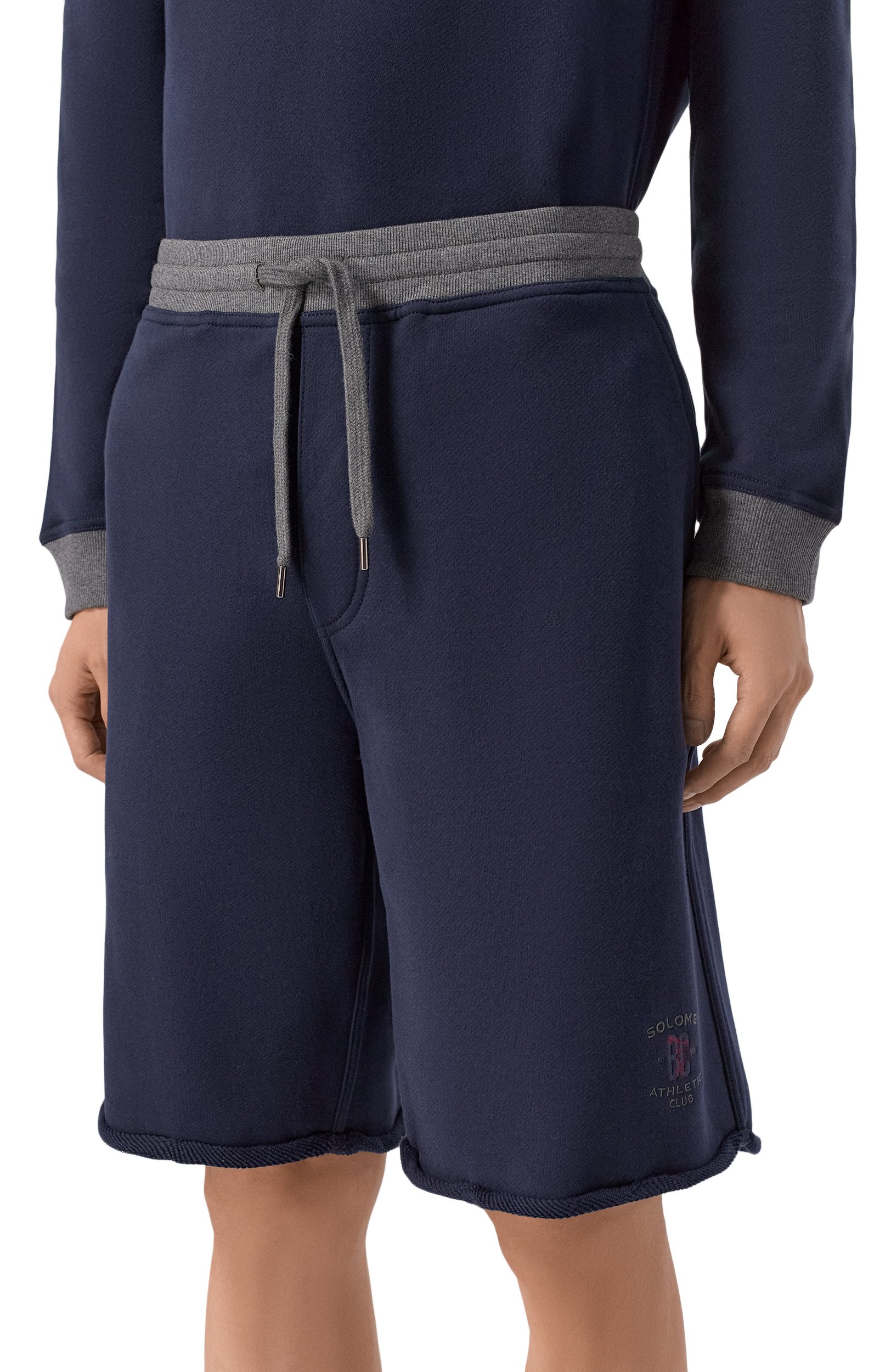 Хлопковые шорты BRUNELLO CUCINELLI темно-синего цвета по цене 129500 руб., арт. MM8263389G, фото 3 Хлопковые шорты BRUNELLO CUCINELLI, арт. MM8263389G, фото 3