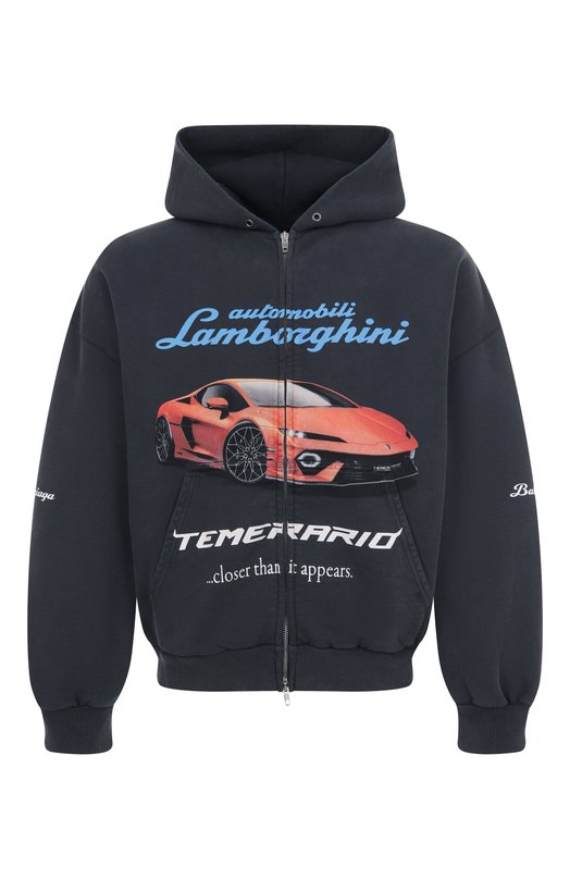 Хлопковая толстовка Balenciaga x Automobili Lamborghini Balenciaga 833399/TSVT9 Серый 833399/TSVT9