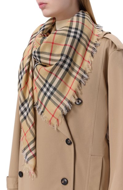 Женский шаль из шерсти и шелка BURBERRY, арт. 8117998