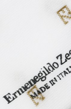 Мужские хлопковые носки ZEGNA белого цвета, арт. N5V023240 | Фото 2 (Кросс-КТ: бельё; Материал сплава: Проставлено; Нос: Не проставлено; Материал внешний: Хлопок)