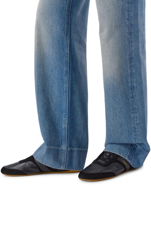 Кожаные кроссовки Chloe Kick Chloé CH26S15RVQ Чёрный  CH26S15RVQ Фото 2