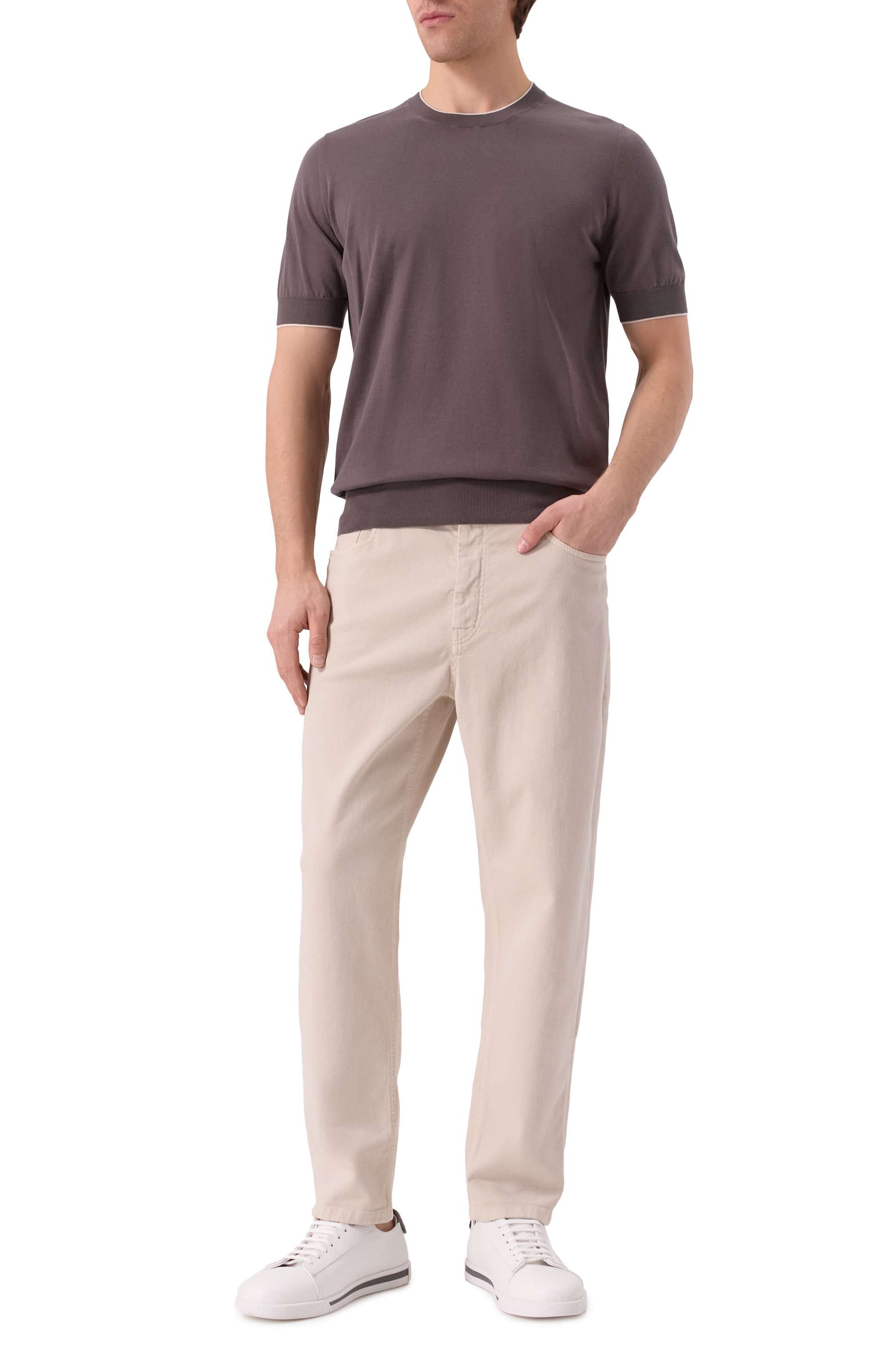 Хлопковый джемпер BRUNELLO CUCINELLI, арт. M29805200, фото 2