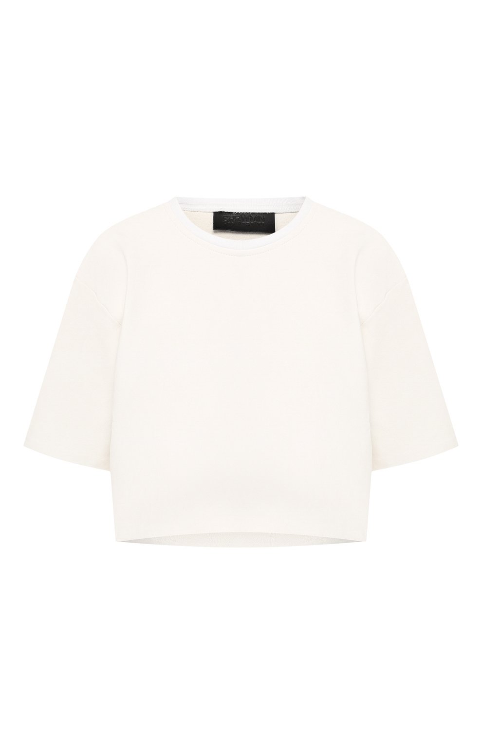 Кожаный топ SPRWMN, арт. TEE-010-L/CR0PPED TEE W BACK L0G0, фото 1