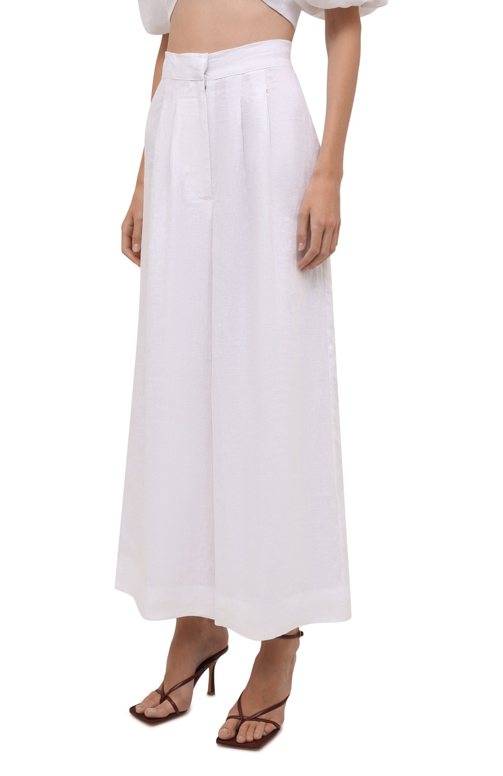 Льняные брюки FAITHFULL THE BRAND белого цвета по цене 33250 руб., арт. FF1960-WHT, фото 3 Льняные брюки FAITHFULL THE BRAND, арт. FF1960-WHT, фото 3