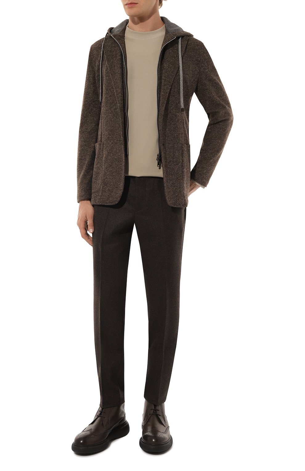 Шерстяные брюки BERWICH темно-коричневого цвета по цене 45950 руб., арт. SPIAGGIA ALC/VB1504, фото 2 Шерстяные брюки BERWICH, арт. SPIAGGIA ALC/VB1504, фото 2