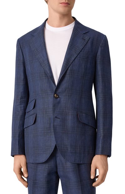 Костюм из шерсти и льна BRUNELLO CUCINELLI темно-синего цвета по цене 721500 руб., арт. MR486LDWH, фото 4 Костюм из шерсти и льна BRUNELLO CUCINELLI, арт. MR486LDWH, фото 4