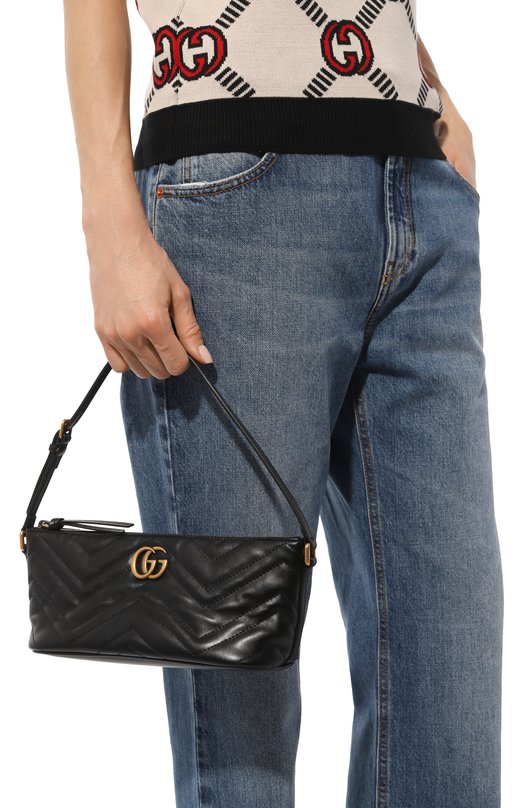 Сумка GG Marmont small Gucci 739166/AABZB Чёрный  739166/AABZB Фото 2