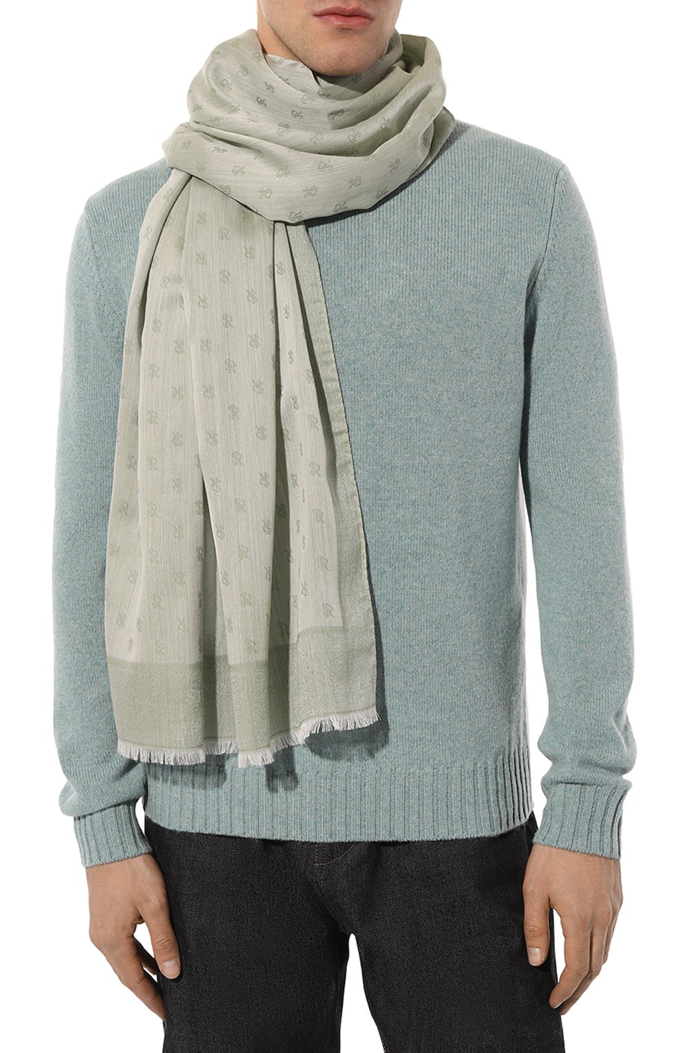 Шарф из хлопка и шелка STEFANO RICCI, арт. MWA4100040/7540, фото 2