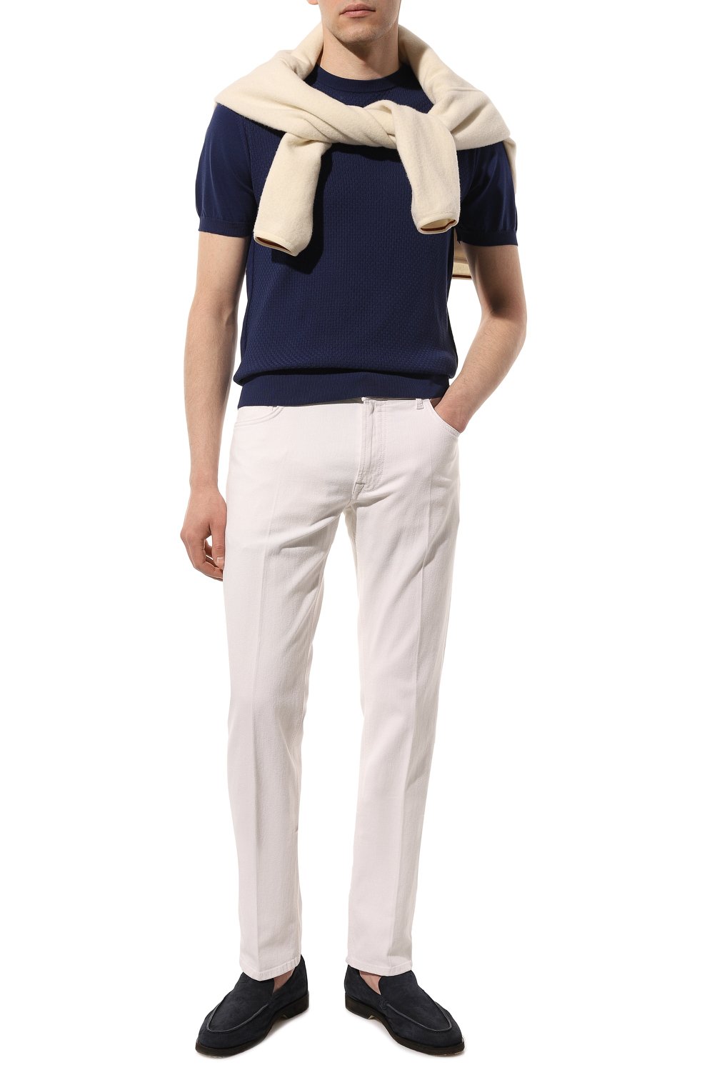 Хлопковый джемпер CANALI синего цвета по цене 38900 руб., арт. C0719/MK01864, фото 2 Хлопковый джемпер CANALI, арт. C0719/MK01864, фото 2