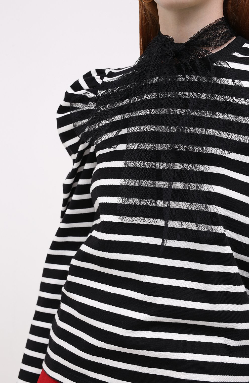 Хлопковый пуловер REDVALENTINO черного цвета по цене 34200 руб., арт. UR3MG06M/5C1, фото 5 Хлопковый пуловер REDVALENTINO, арт. UR3MG06M/5C1, фото 5