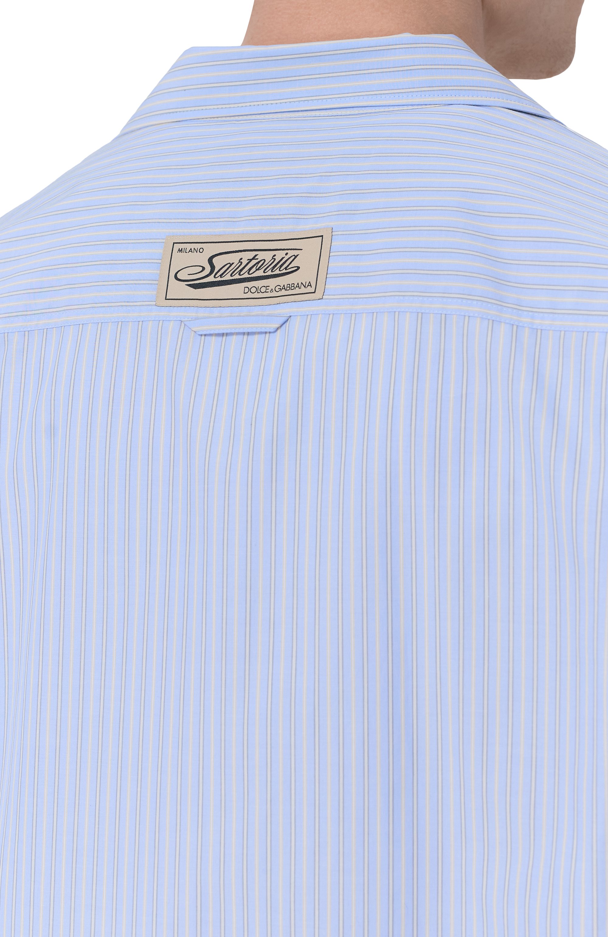 Хлопковая рубашка DOLCE & GABBANA голубого цвета по цене 98950 руб., арт. G50C3T/FR51Q, фото 5 Хлопковая рубашка DOLCE & GABBANA, арт. G50C3T/FR51Q, фото 5