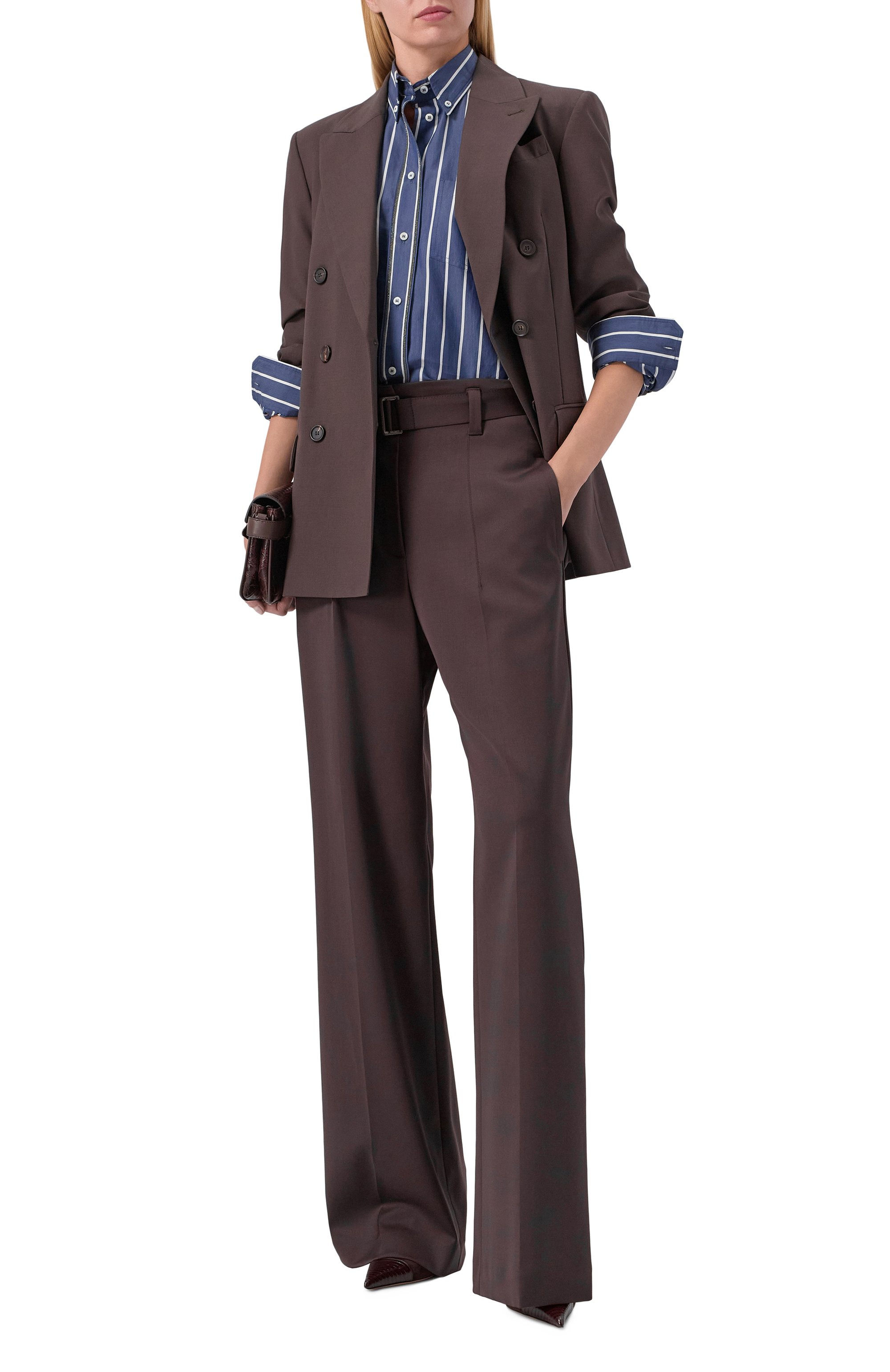 Рубашка из хлопка и шелка BRUNELLO CUCINELLI синего цвета по цене 231000 руб., арт. MP752ND716, фото 2 Рубашка из хлопка и шелка BRUNELLO CUCINELLI, арт. MP752ND716, фото 2