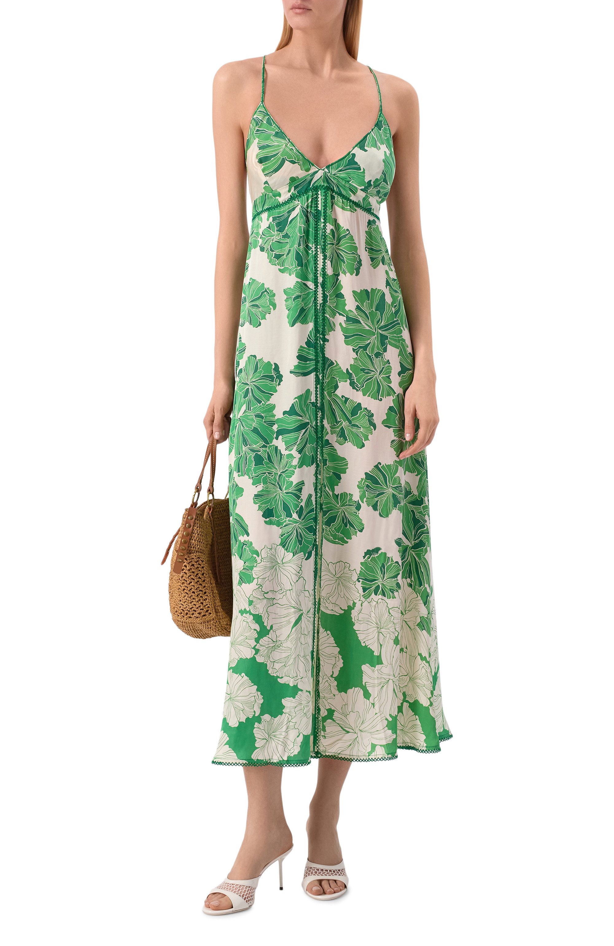 Платье из вискозы POUPETTE ST BARTH зеленого цвета по цене 51300 руб., арт. WDNS26LVSFNN, фото 2 Платье из вискозы POUPETTE ST BARTH, арт. WDNS26LVSFNN, фото 2