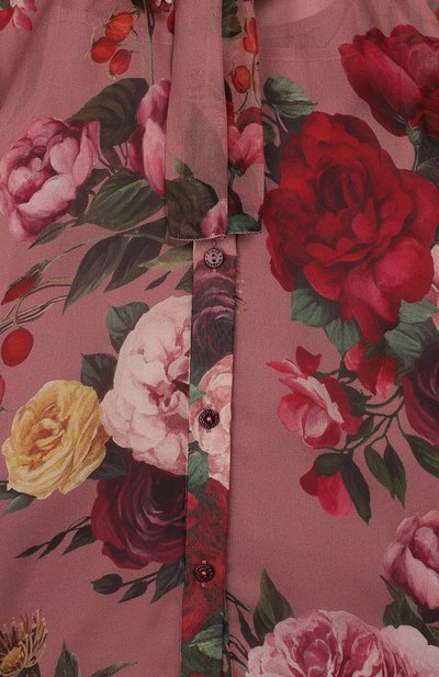 Шелковая блузка DOLCE & GABBANA розового цвета по цене 41800 руб., арт. L54S33/HS16K/8-14, фото 3 Шелковая блузка DOLCE & GABBANA, арт. L54S33/HS16K/8-14, фото 3