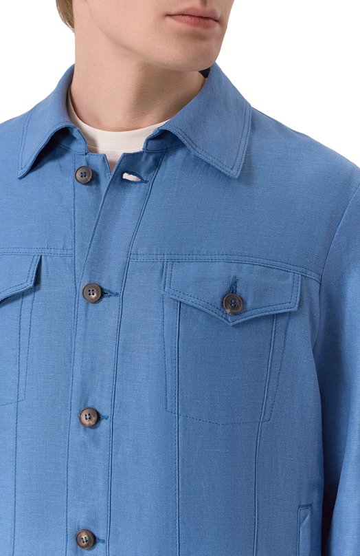 Куртка изо льна и шелка MVST M26.CSM.T403/TXAVI Голубой  M26.CSM.T403/TXAVI Фото 5