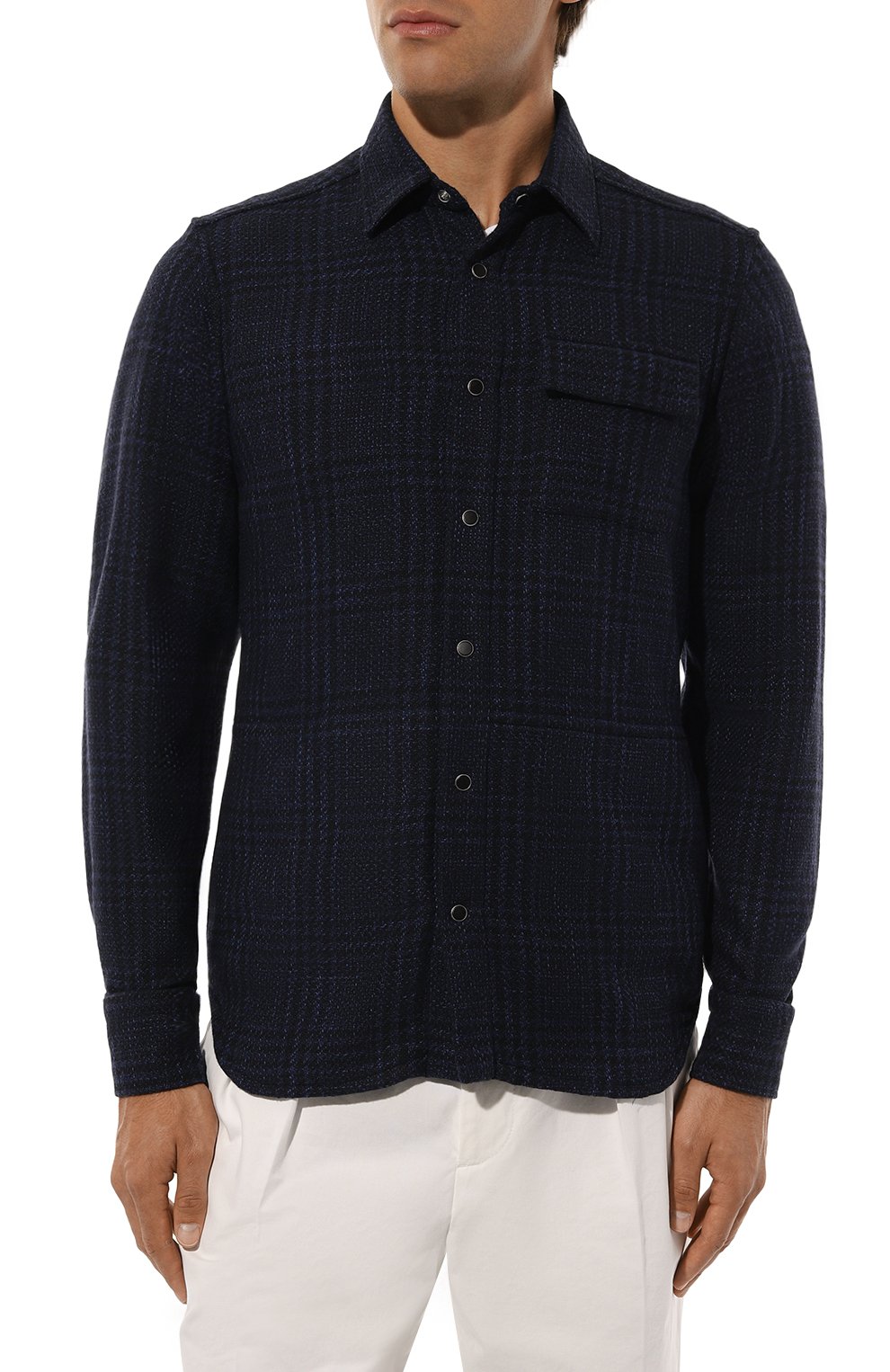 Рубашка из шерсти и шелка KITON, арт. UMCBUBAK0169E15, фото 3