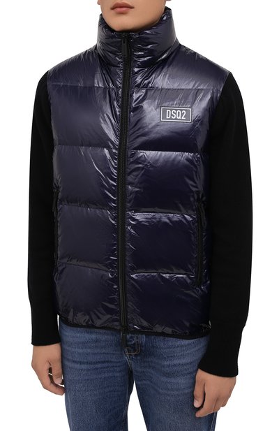 Пуховый жилет DSQUARED2 синего цвета по цене 67050 руб., арт. S74FB0278/S54056, фото 3 Пуховый жилет DSQUARED2, арт. S74FB0278/S54056, фото 3