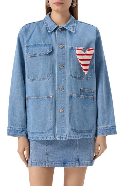 Джинсовая куртка FORTE DEI MARMI COUTURE голубого цвета по цене 51150 руб., арт. 25SF5366, фото 3 Джинсовая куртка FORTE DEI MARMI COUTURE, арт. 25SF5366, фото 3