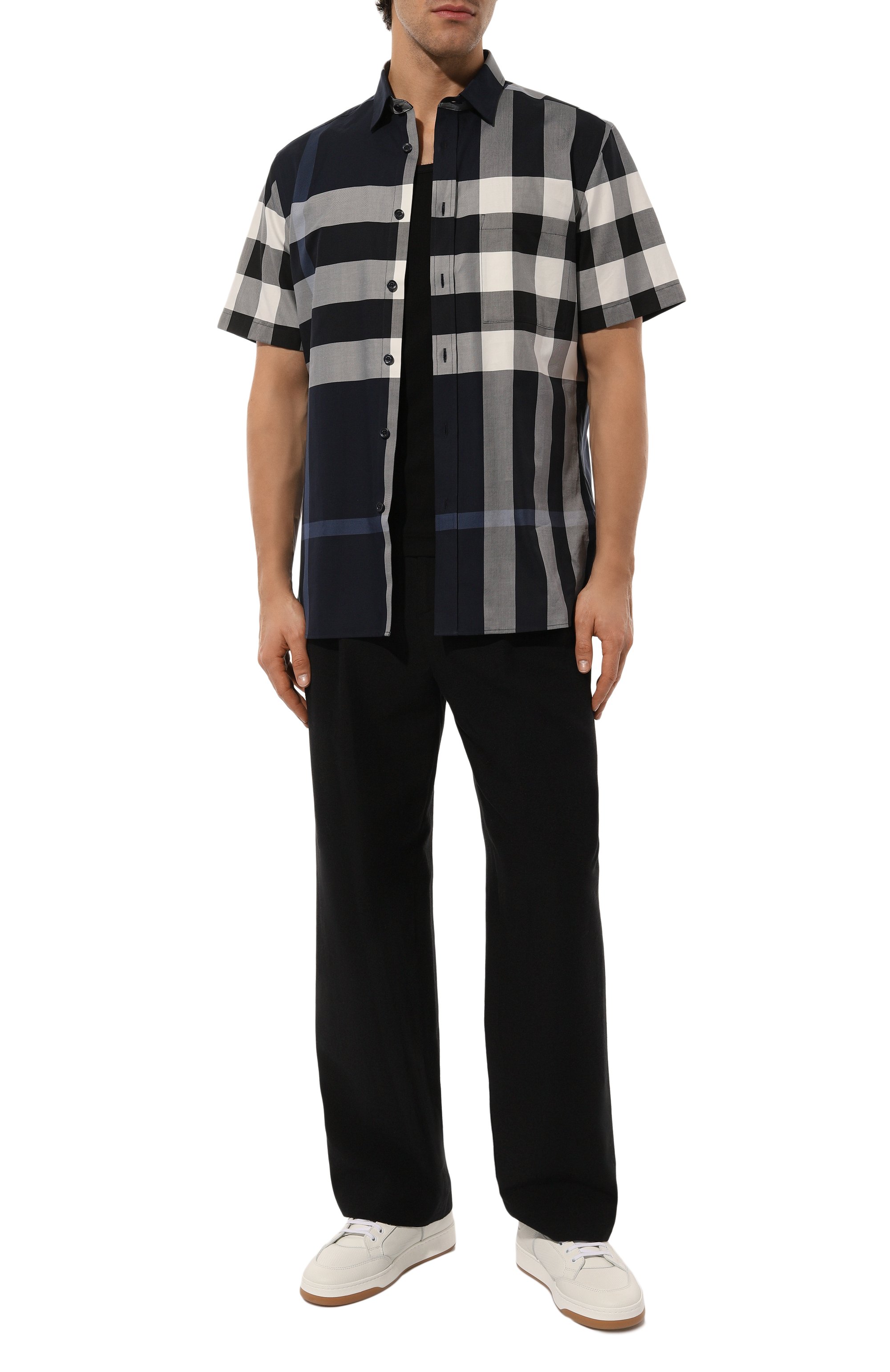 Хлопковая майка BURBERRY черного цвета по цене 39950 руб., арт. 8089756, фото 2 Хлопковая майка BURBERRY, арт. 8089756, фото 2