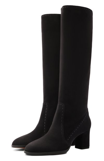 Женские замшевые сапоги andrea 65 SANTONI, арт. WSDG72382NERNHHA