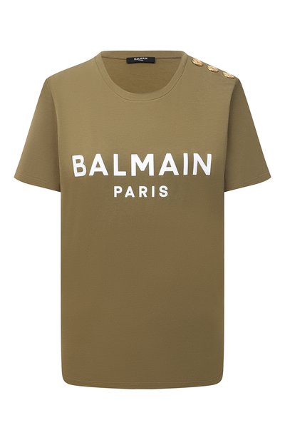 Женская хлопковая футболка BALMAIN, арт. VF11350/B012