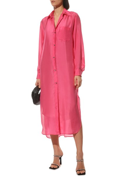 Шелковое платье DRIES VAN NOTEN фуксия цвета по цене 88400 руб., арт. 221-011033-4170, фото 2 Шелковое платье DRIES VAN NOTEN, арт. 221-011033-4170, фото 2