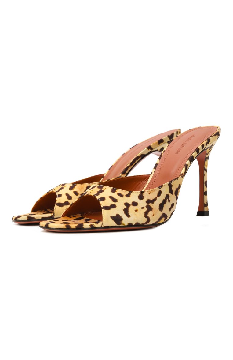 Женские текст�ильные мюли alexa 90 AMINA MUADDI леопардового цвета, арт. ALEXA SLIPPER/PRINT SATIN | Фото 1 (Материал внешний: Текстиль; Материал внутренний: Натуральная кожа; Подошва: Плоская; Каблук высота: Высокий; Каблук тип: Шпилька; Автоматизация ТО: Проставлено; Автоматизация состава: Проставлено)