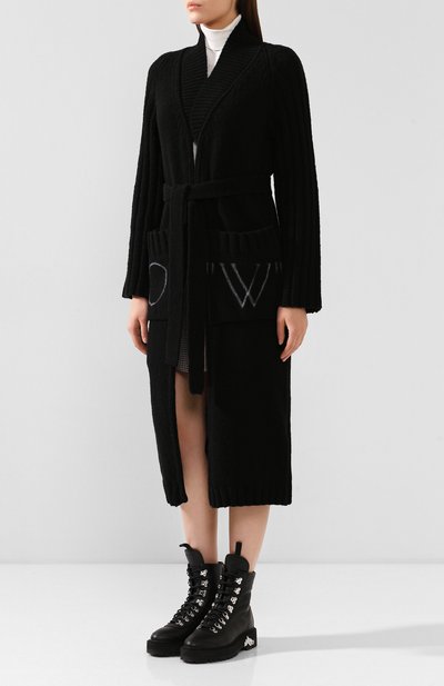 Кардиган OFF-WHITE черного цвета по цене 77300 руб., арт. 0WHB009F19F980501000, фото 3 Кардиган OFF-WHITE, арт. 0WHB009F19F980501000, фото 3