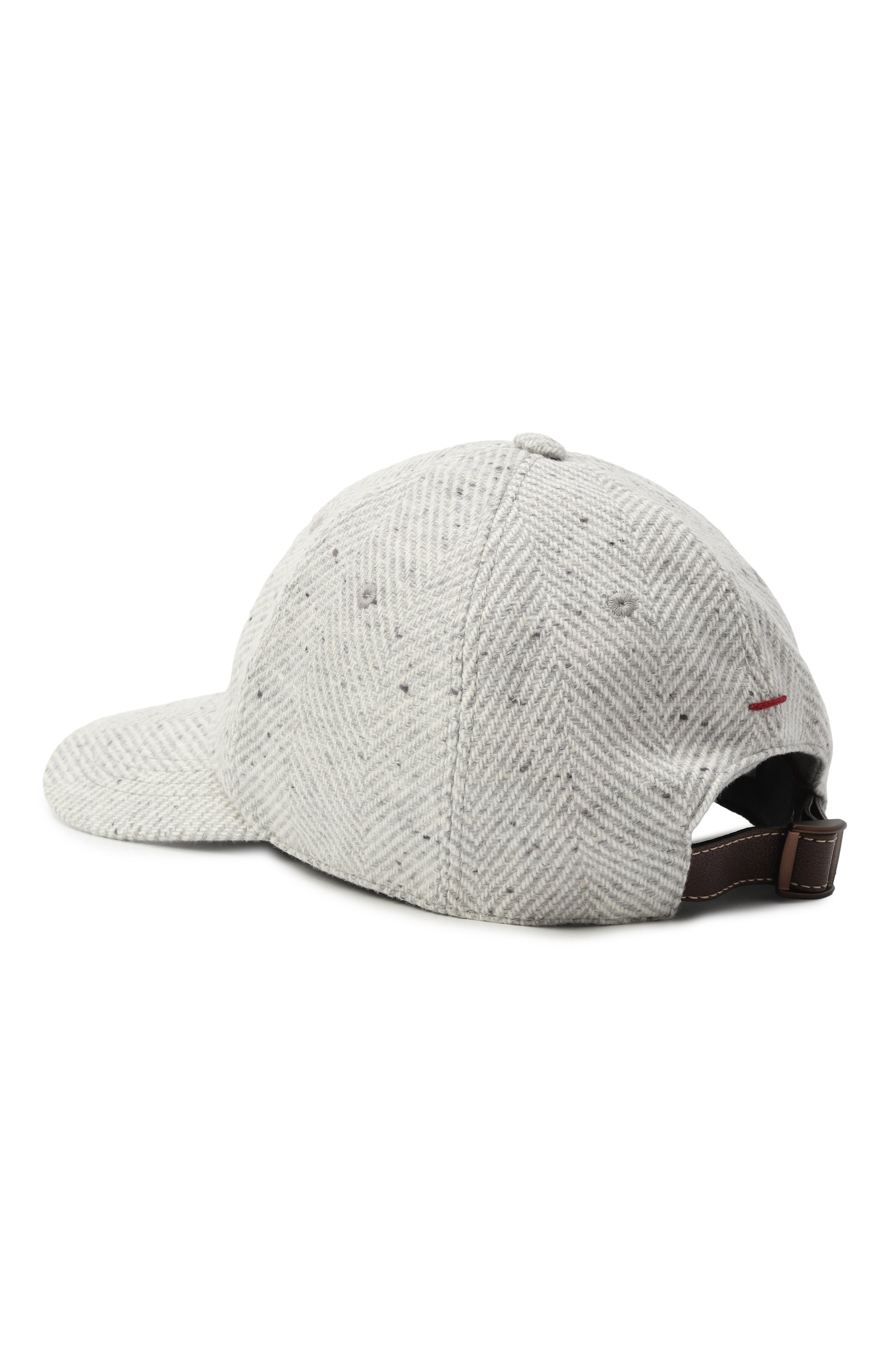 Шерстяная бейсболка BRUNELLO CUCINELLI светло-серого цвета по цене 69650 руб., арт. MV4229850, фото 2 Шерстяная бейсболка BRUNELLO CUCINELLI, арт. MV4229850, фото 2