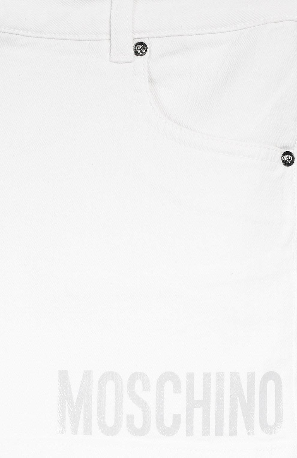 Джинсовые шорты MOSCHINO белого цвета по цене 8975 руб., арт. HDP03C/LTC02/4A-8A, фото 3 Джинсовые шорты MOSCHINO, арт. HDP03C/LTC02/4A-8A, фото 3