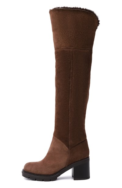 Замшевые сапоги concept 60 CASADEI коричневого цвета по цене 218000 руб., арт. 1T086A0611/GRUNG, фото 4 Замшевые сапоги concept 60 CASADEI, арт. 1T086A0611/GRUNG, фото 4