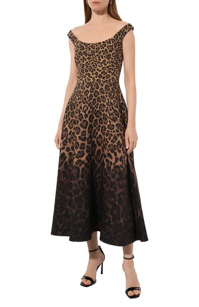 Платье из шерсти и шелка VALENTINO леопардового цвета по цене 672500 руб., арт. 3B3VA4Z681B, фото 3 Платье из шерсти и шелка VALENTINO, арт. 3B3VA4Z681B, фото 3