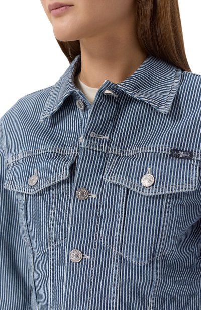 Джинсовая куртка 7 FOR ALL MANKIND синего цвета по цене 34300 руб., арт. 7UCI0H14-43T, фото 5 Джинсовая куртка 7 FOR ALL MANKIND, арт. 7UCI0H14-43T, фото 5