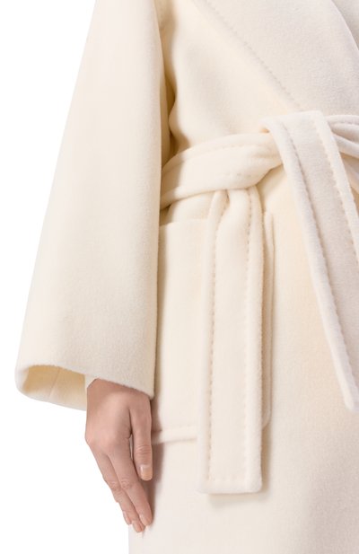 Шерстяное пальто MAX MARA STUDIO белого цвета по цене 199500 руб., арт. CL0RUR0, фото 5 Шерстяное пальто MAX MARA STUDIO, арт. CL0RUR0, фото 5
