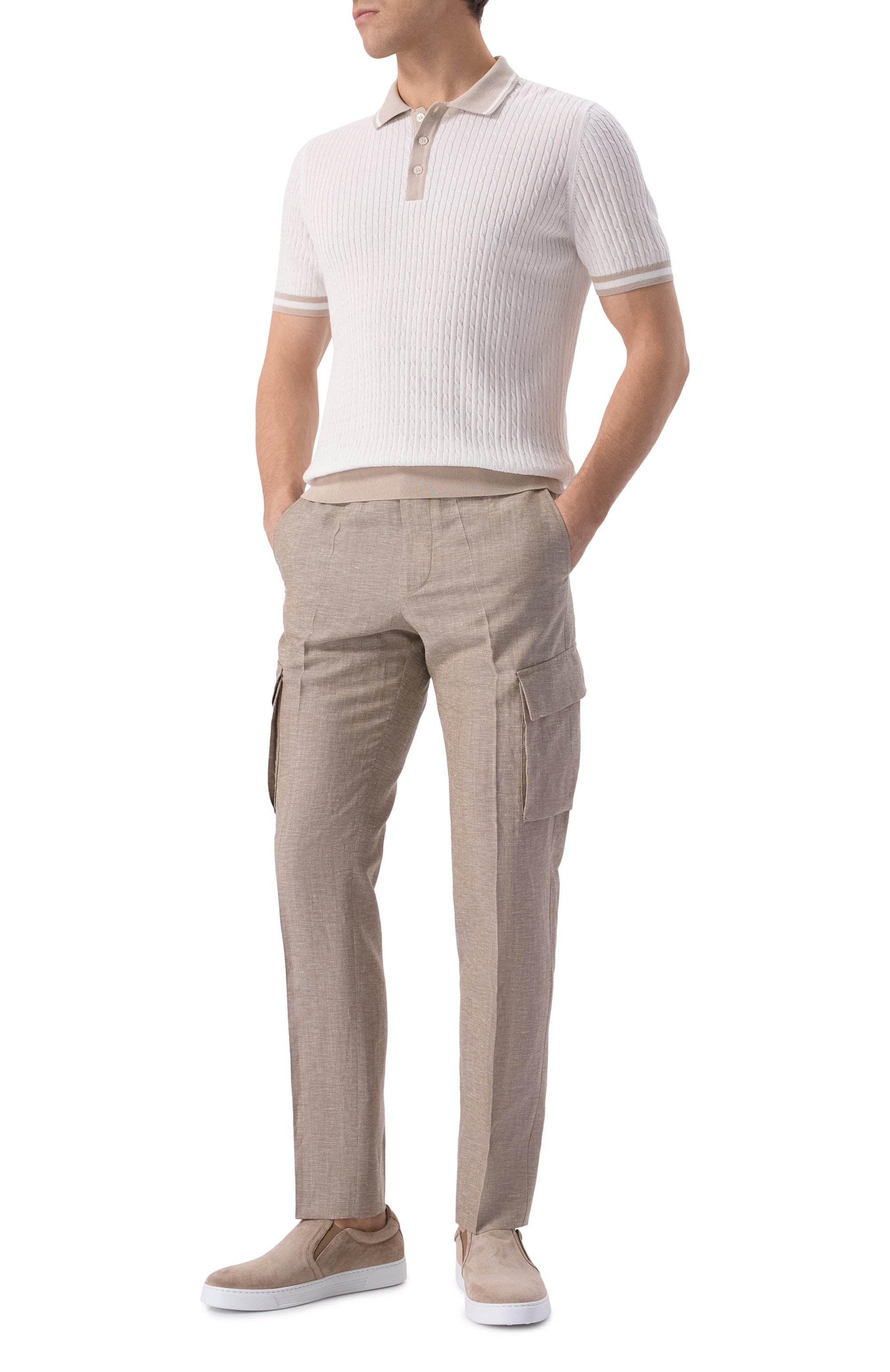 Брюки-карго из шерсти и льна CORNELIANI, арт. 254L02-2514164, фото 2