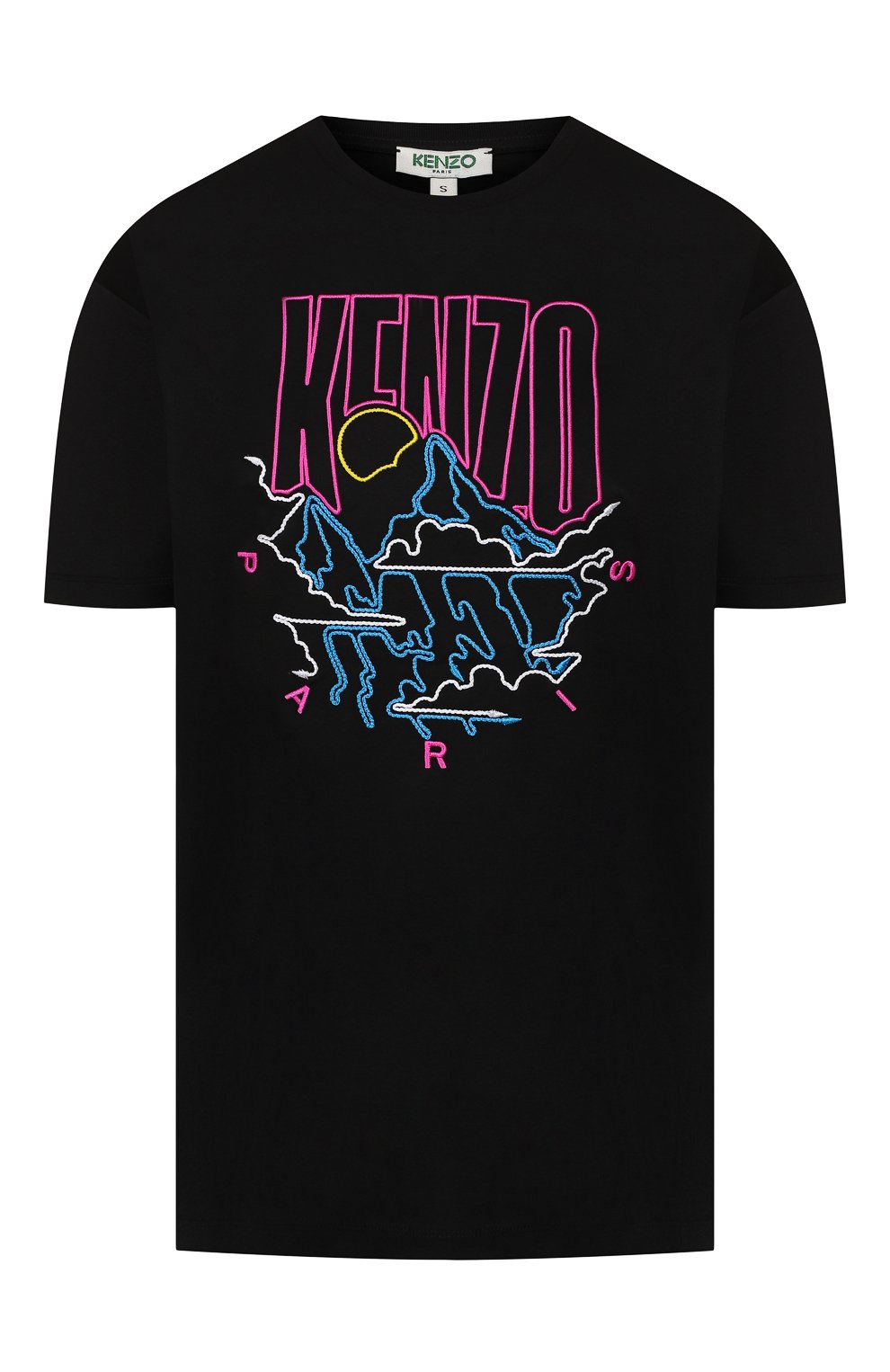Хлопковая футболка KENZO черного цвета по цене 27600 руб., арт. F962TS950939, фото 1 Хлопковая футболка KENZO, арт. F962TS950939, фото 1