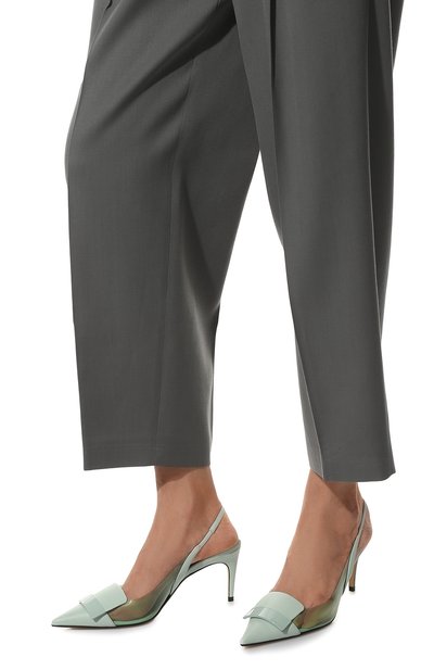 Комбинированные туфли SERGIO ROSSI мятного цвета по цене 87550 руб., арт. A98740-MFI503, фото 3 Комбинированные туфли SERGIO ROSSI, арт. A98740-MFI503, фото 3