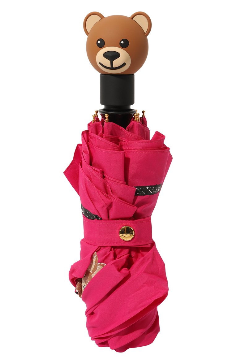 Женский складной зонт MOSCHINO фуксия цвета, арт. 8169-0PENCL0SE | Фото 5 (Материал: Текстиль, Синтетический материал, Металл; Нос: Не проставлено)